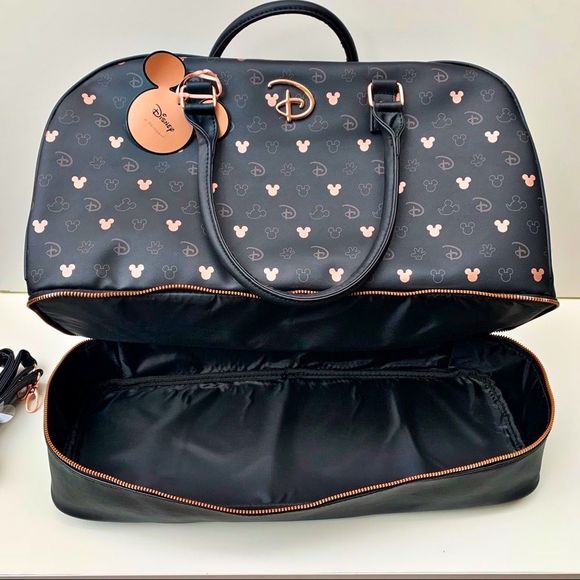 Disney Mickey Mouse Black/Rose Gold Weekender Travel bag - Picture 7 of 16